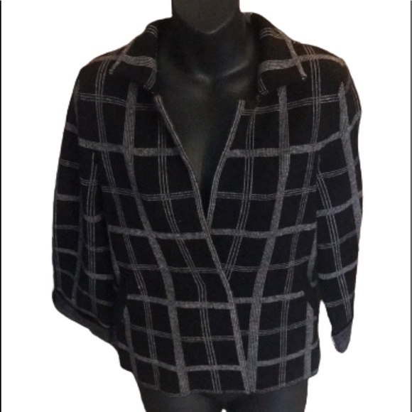 MOTH by Anthropologie black and white plaid sweater jacket NWT size XS
